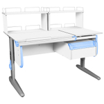 Растущая парта СУТ 25 с задними полками СУТ.15.240 и навесной тумбой (1200×880 мм)