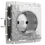 Розетка с заземлением Hammer (серебряный) W1271006
