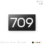 Номер на дверь 709, табличка на дверь для офиса, квартиры, кабинета, аудитории, склада, черная 120х70 мм, Айдентика Технолоджи