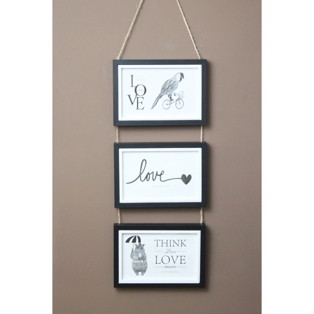 Фоторамка на 3 фото 10*15см «Maria» цвет черный