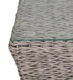"Капучино" журнальный столик из искусственного ротанга (гиацинт), цвет серый