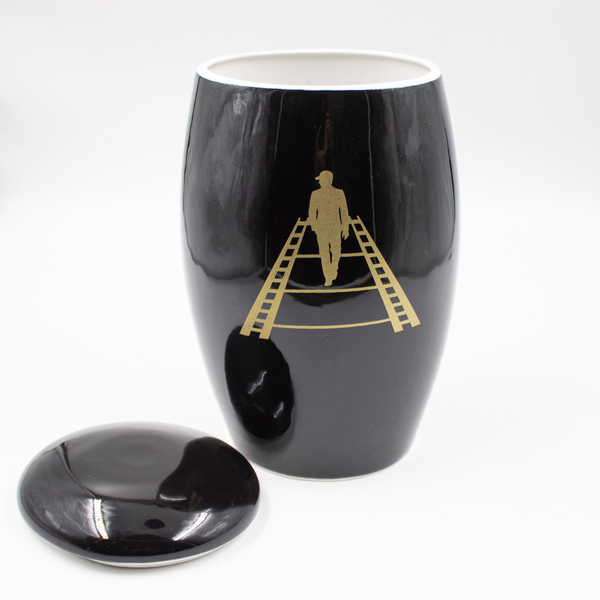 Урна для праха фарфор "Палитра" черная "Кино"