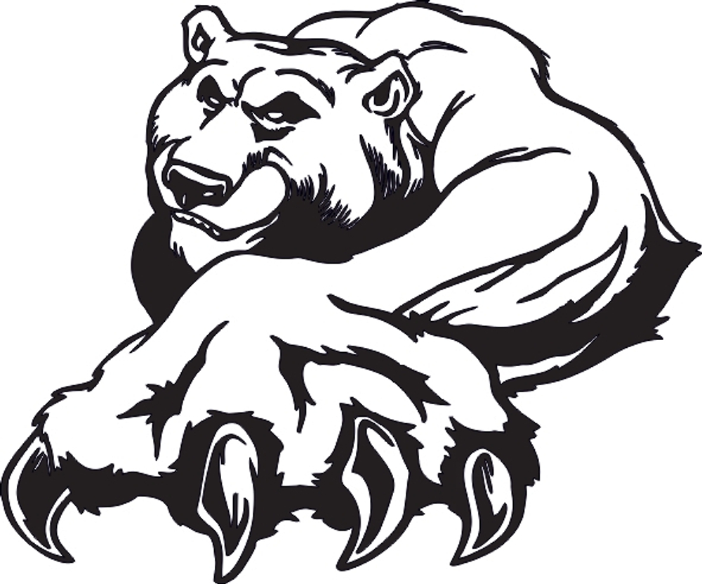 Наклейка "Медведь (Черный)" 25*23см (вырезная) 07889