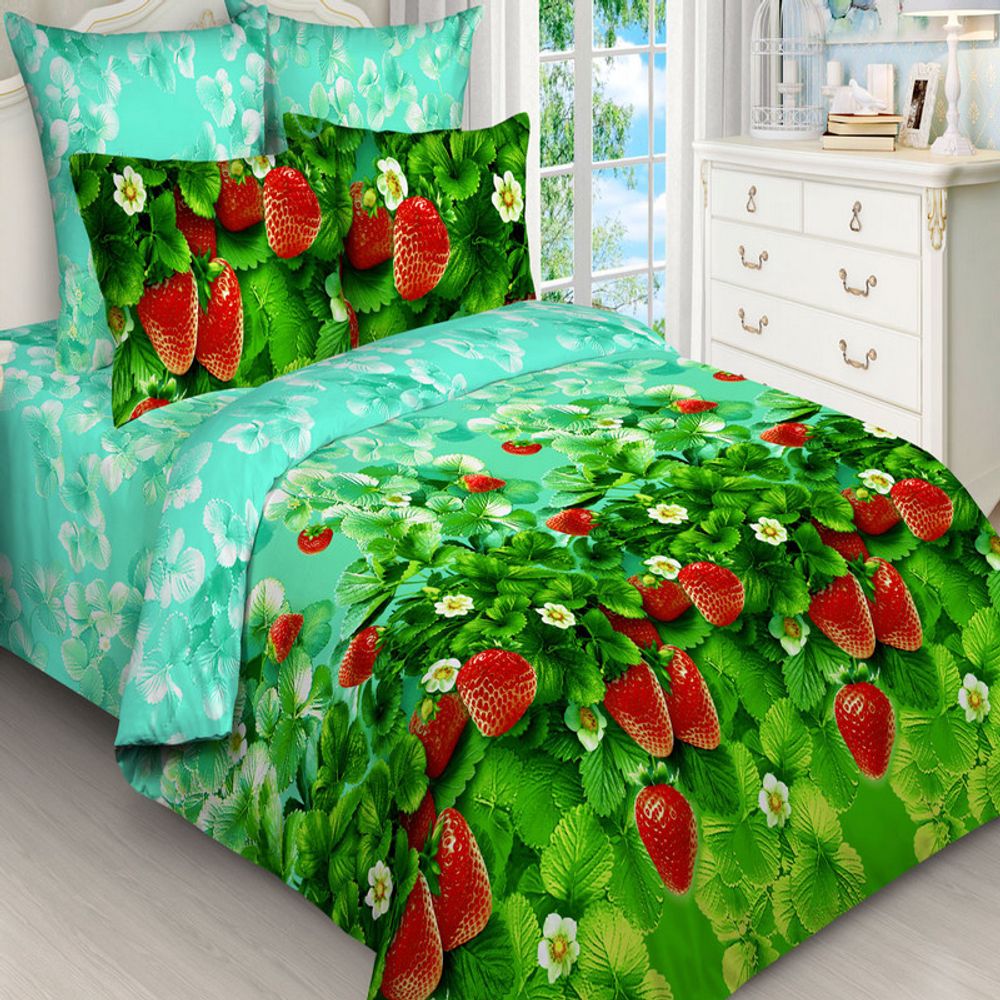 Комплект постельного белья "ВЛ. СЛАДКАЯ ЯГОДА", бязь, 100% хлопок, Россия.