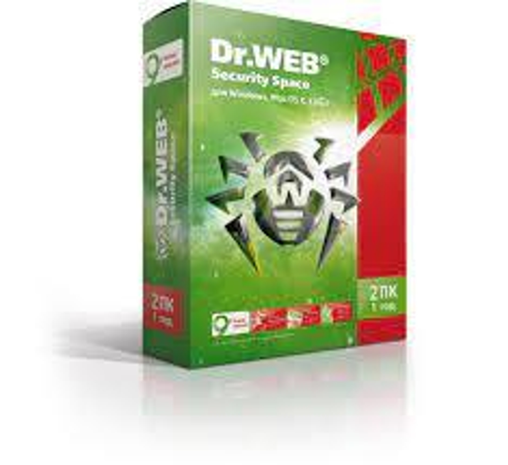 Коробочная версия ПО DRWEB Antivirus 1year 2PCs