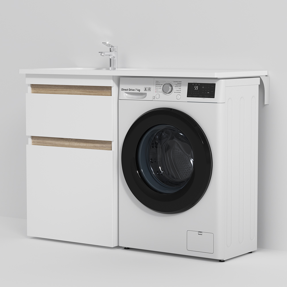 M85AFSX0602WG X-Joy, База под столешницу для стиральной машины, напольная, 60 см, 2 ящика, белый гля