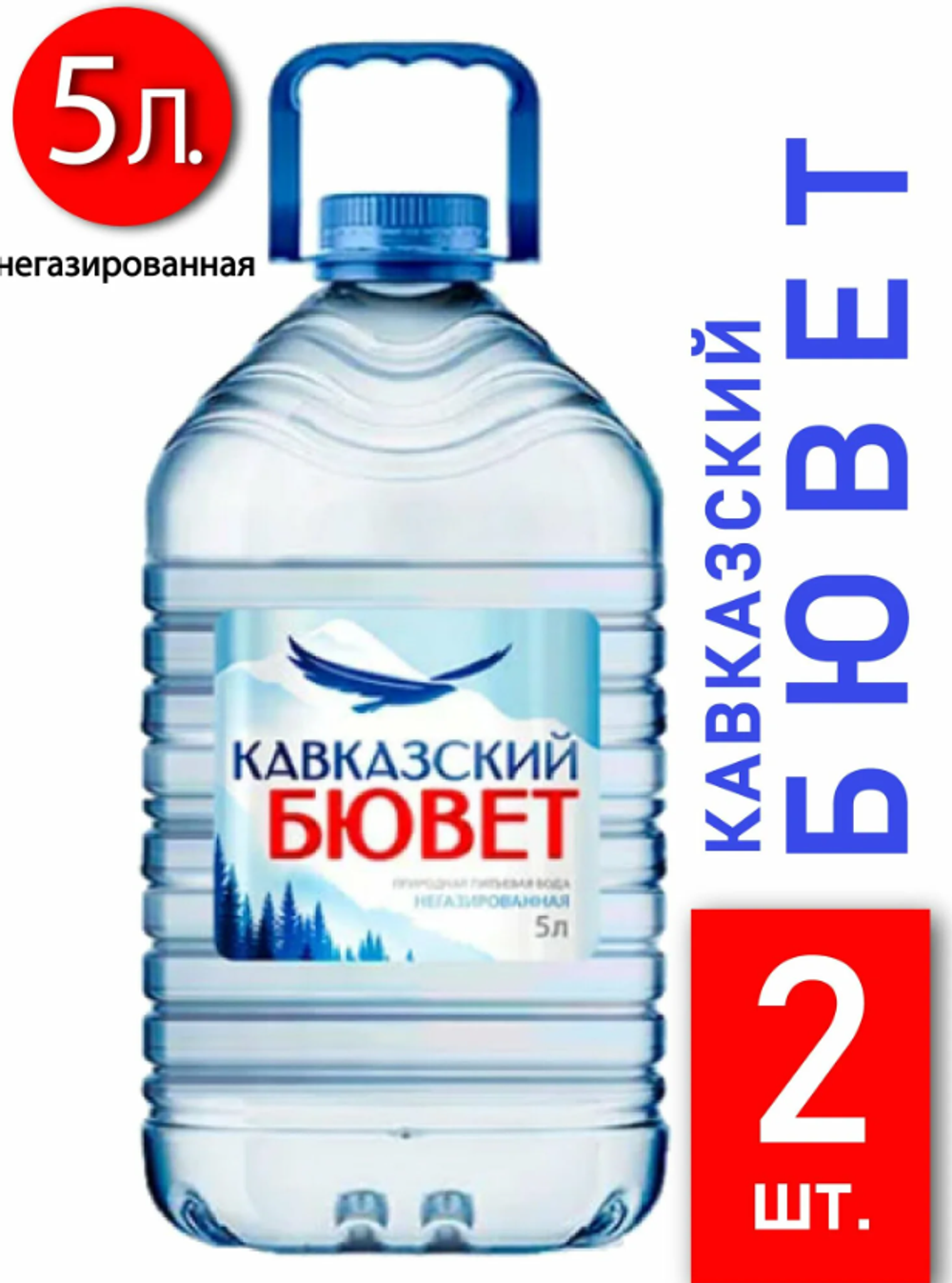Кавказский Бювет "Негаз" 5 л. ПЭТ. (6 шт. в упаковке)