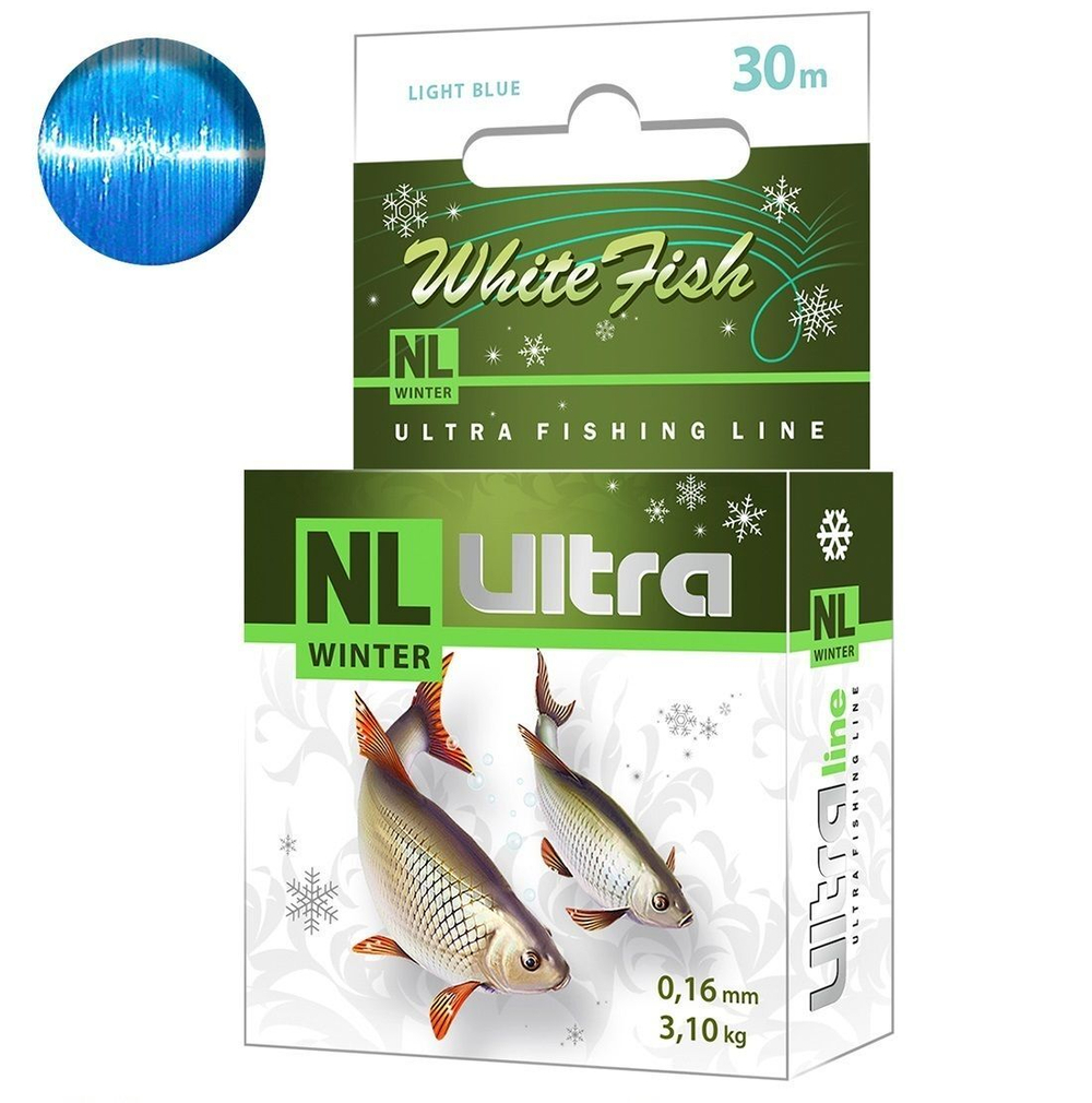 Леска рыболовная зимняя NL ULTRA WHITE FISH 30m 0,14mm