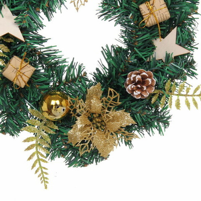 Венок хвойный новогодний «Праздничная радость» 30 см, шампань