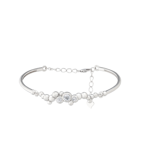 Браслет из серебра со вставками из бесцветных фианитов