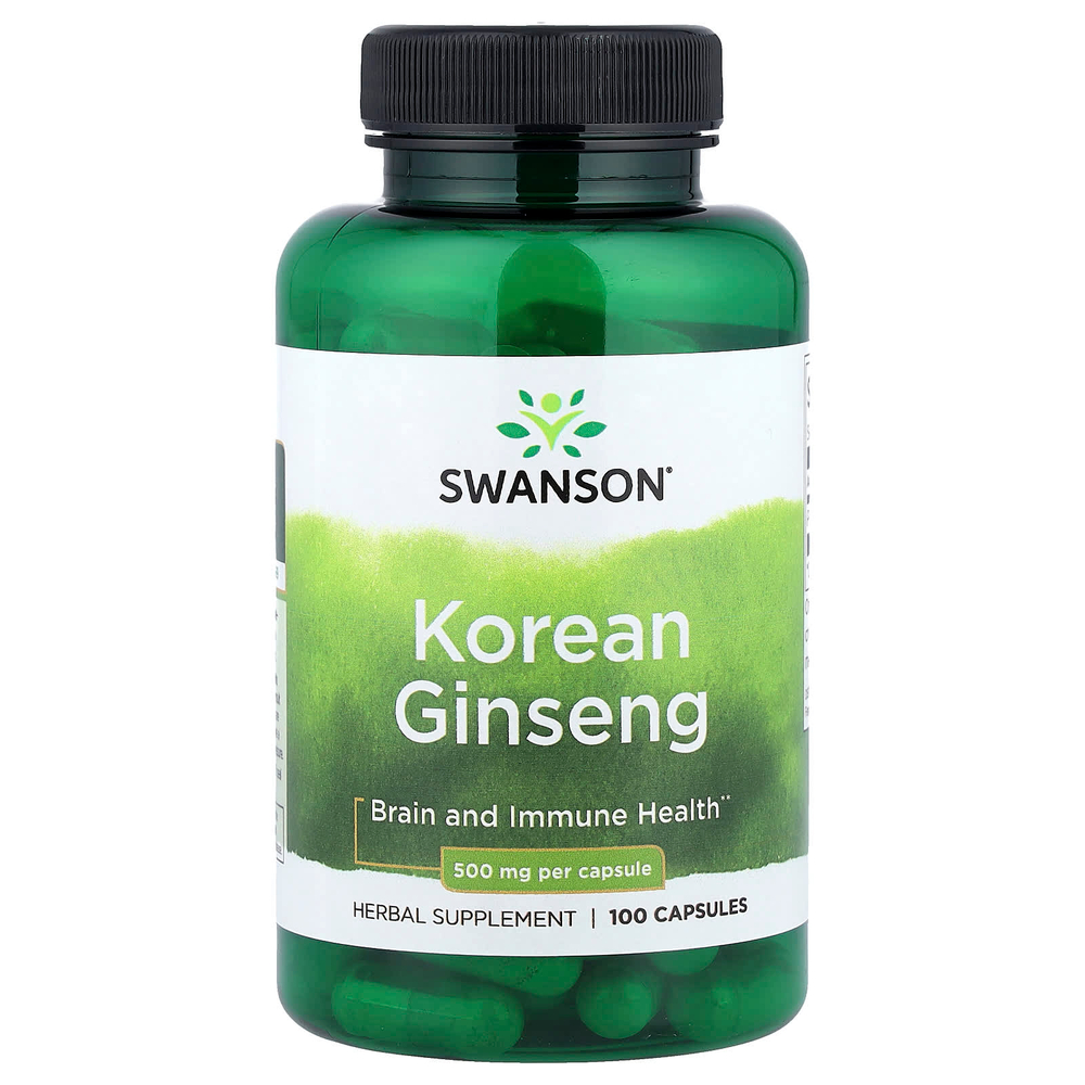 Swanson Vitamins, корейский женьшень, 500 мг, 100 капсул