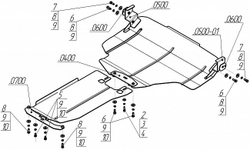 Защита картера Двигателя, КПП. 2 мм, Сталь. для Subaru Forester 2008-2013 MOTODOR.02226