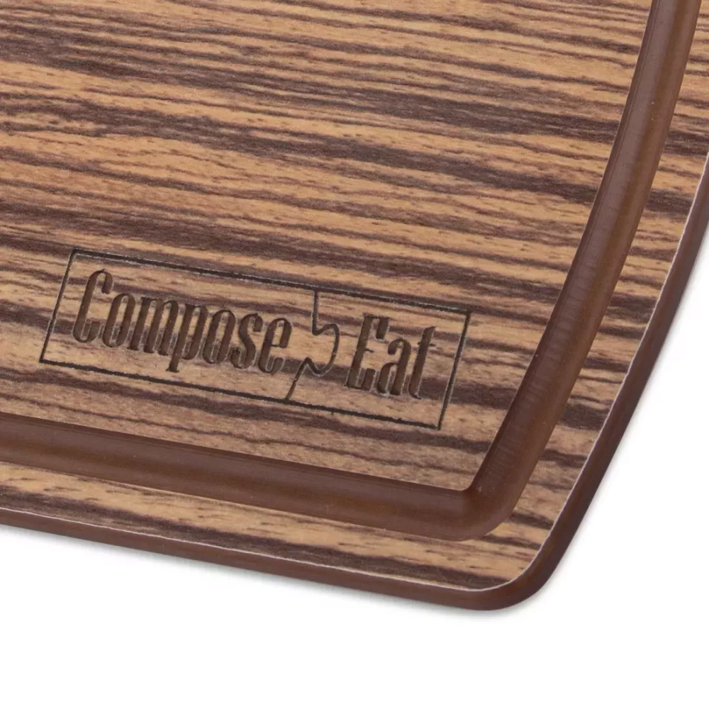 Доска разделочная с желобом 15х22см ComposeEat Fashion зебрано натуральный