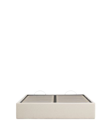 Основание кровати Nelzi из шенилла цвета экрю для матраса 150 x 200 см