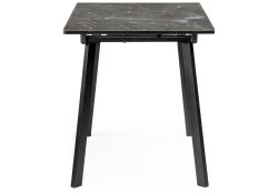 Стеклянный стол Агни 110 королевский мрамор / черный матовый