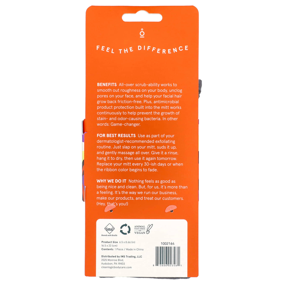 Cleanlogic, Варежки для спорта, ухода и ухода, серая, 1 шт.