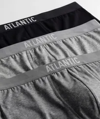 Трусы мужские боксеры (3шт) Atlantic Basic 3BMH-011, хлопок, черный + серый меланж + темно-серый меланж