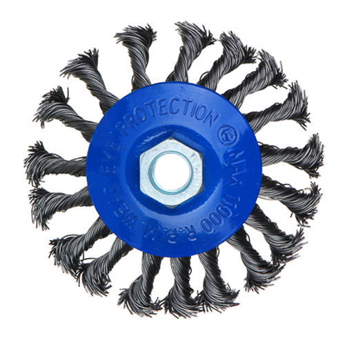 Щетка металл. РОКОТ для УШМ 100мм/М14 крученая тарелка (80шт/кор)