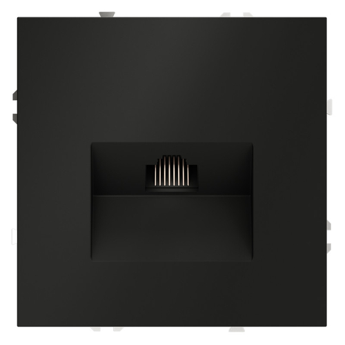 Розетка компьютерная встраиваемая VOLTUM S70 RJ45 кат.6, (черный матовый)