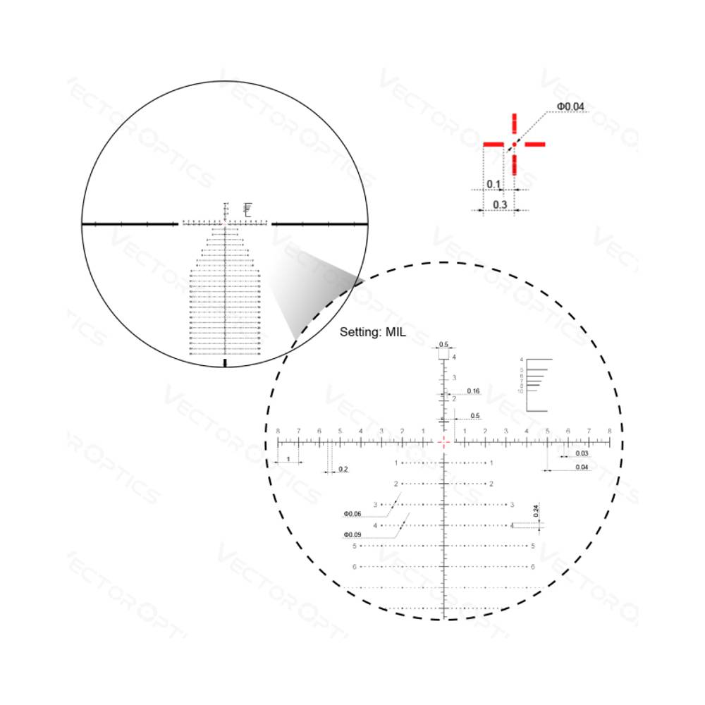 Оптический прицел Vector Optics FFP Continental x6 4-24x56 ( Тигр, СВД, ОП-СКС, ВПО-208 / Сетка VEC-MBR / с подсветкой )