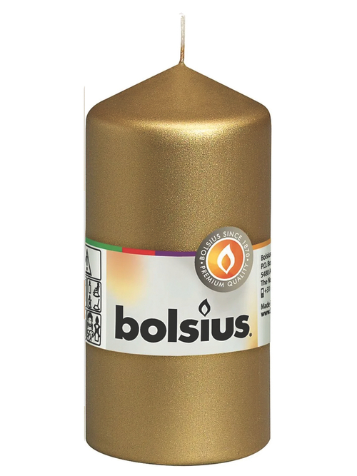 Свеча декор."столбик" золотая 120х58 мм.