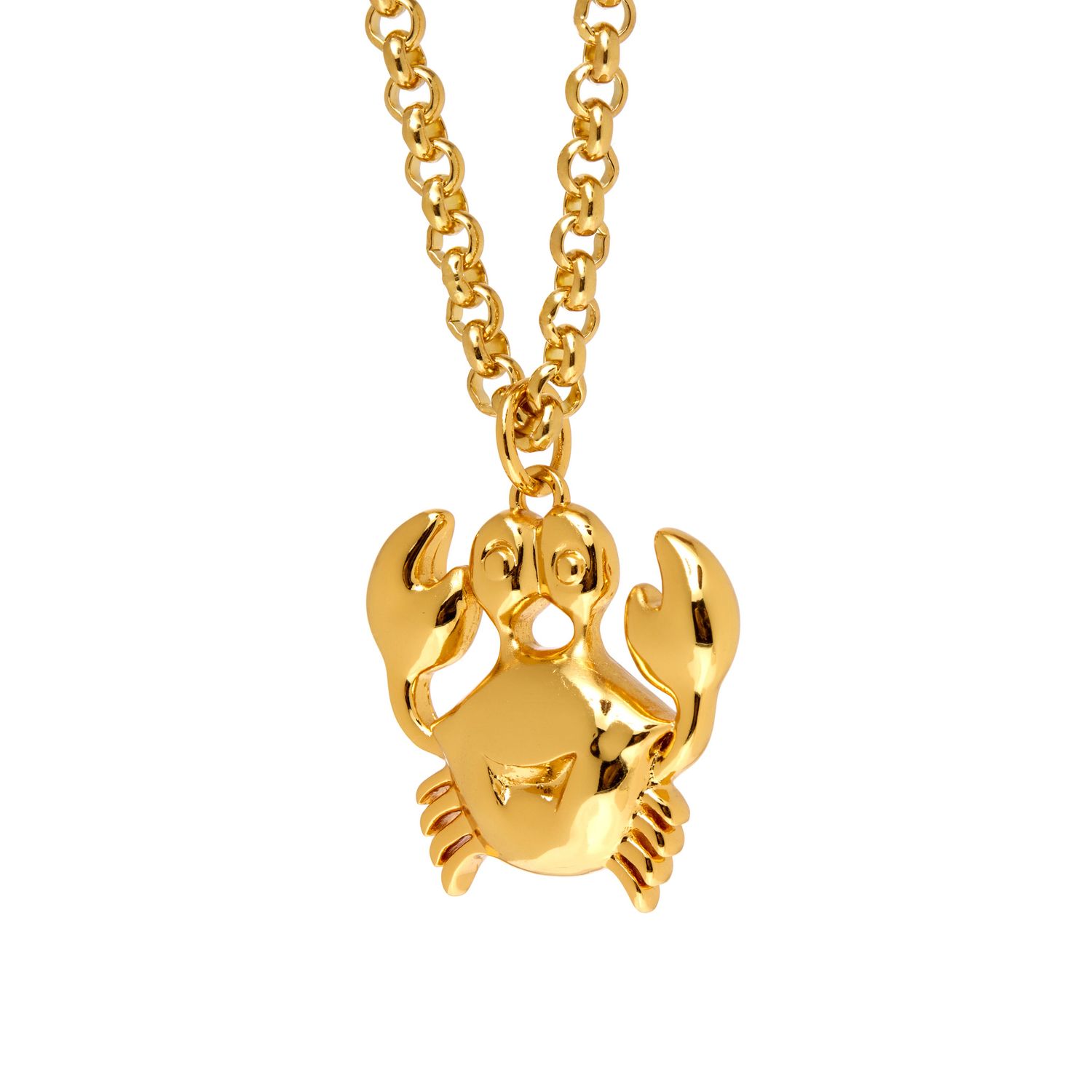 Колье Double Gold Plated Chain Necklace Whith Crab Charm