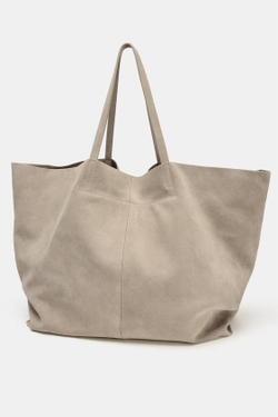 ZARA ЗАМШЕВАЯ СУМКА-ШОПЕР MAXI, ПЕСОЧНЫЙ/КОРИЧНЕВЫЙ