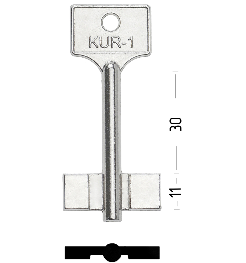 Заготовка сувальдного ключа 10034 KUR1D