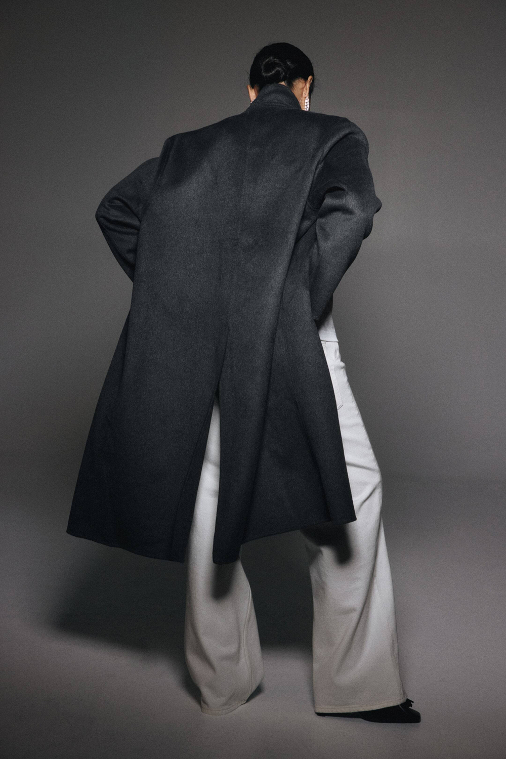 H&M Пальто ручной работы из смесовой шерсти, темно-серый