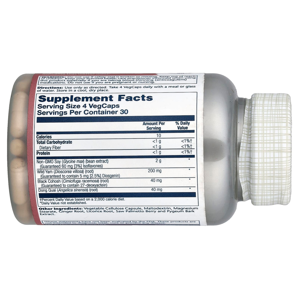 Solaray, Phytoэстроген™ с диким ямсом, воронцем кистевидным и дудником китайским, 120 растительных капсул