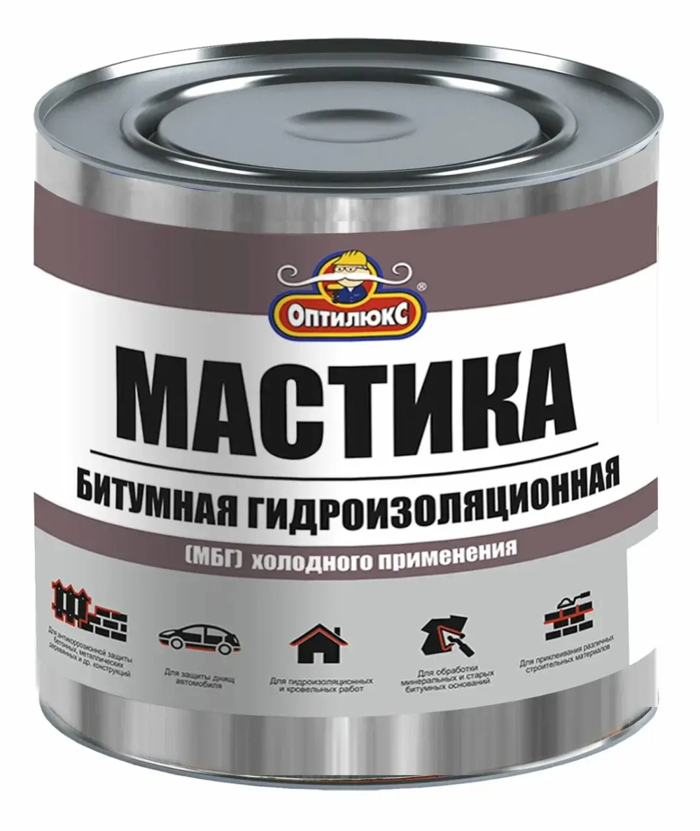 OPTILUX  Мастика Битумная Гидроизоляционная МБГ  1,8кг (ИжСинтез)