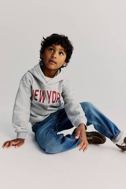 H&M Толстовка с капюшоном, серый меланж