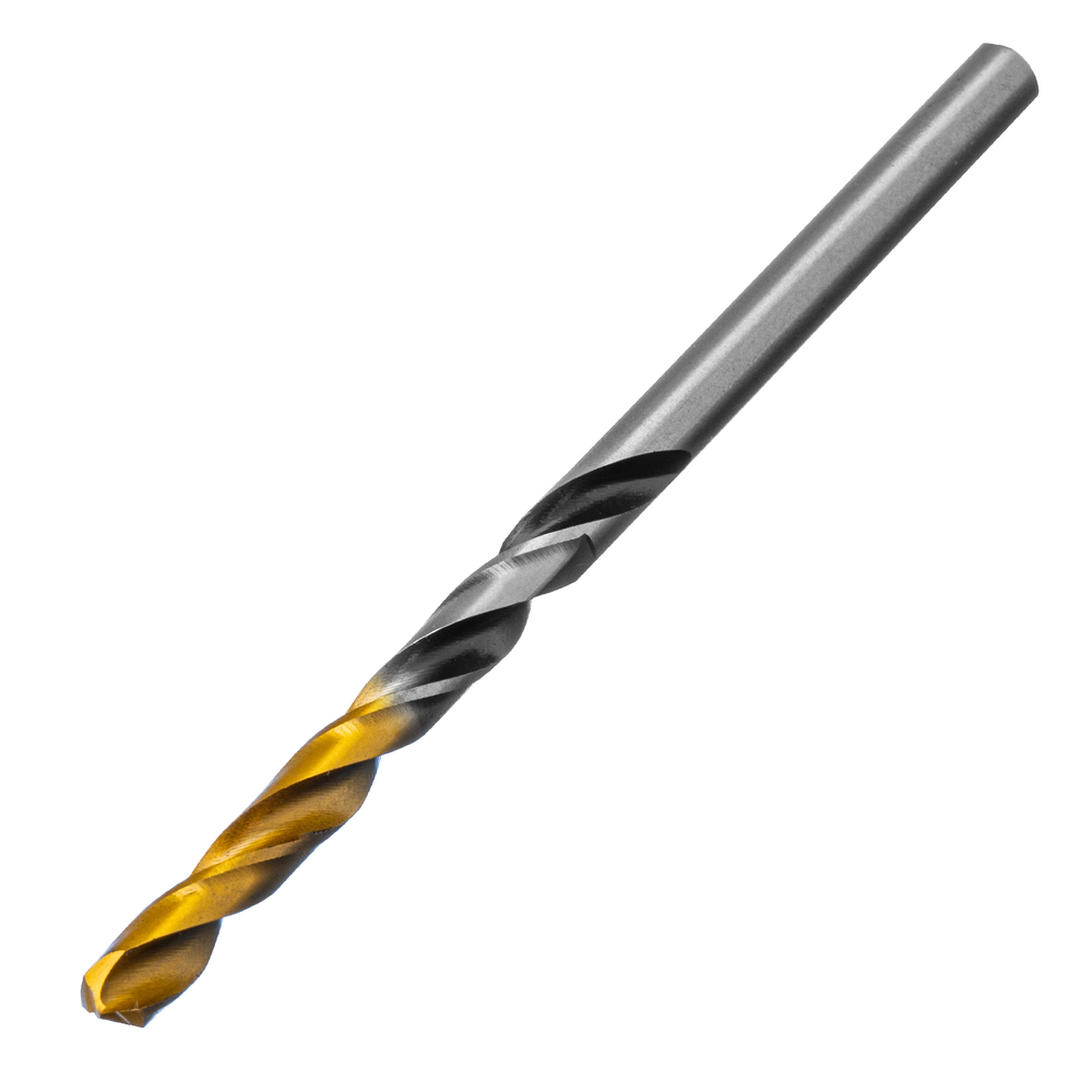 Сверло спиральное по металлу 4,5 x 80мм, Р6М5, Golden Tip, многогранная заточка Denzel