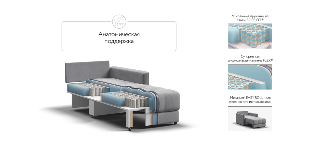 Босс Лофт кресло-кровать Велюр Монолит сталь