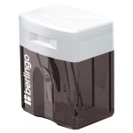 Набор точилка пластиковая Berlingo 1 отверстие, с контейнером, с крышкой, синяя+черная, 2шт