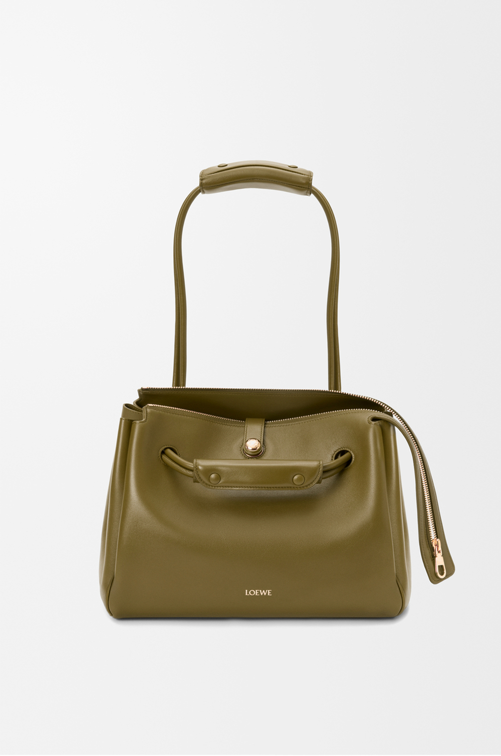 Loewe Сумка Madrid среднего размера из мягкой телячьей кожи, оливковый