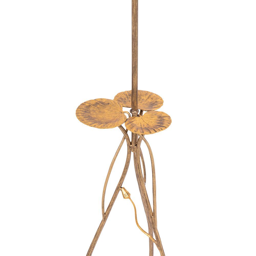 Светильник напольный торшер Нимфея с абажуром Винтаж-2 Черный