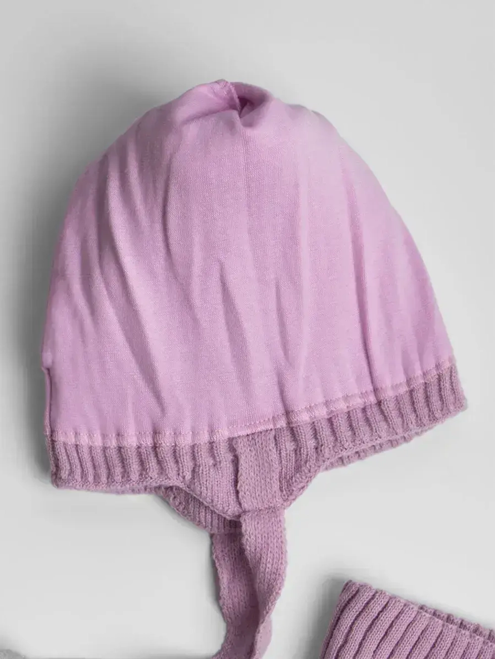 Шапка и снуд для девочки с ушками на завязках