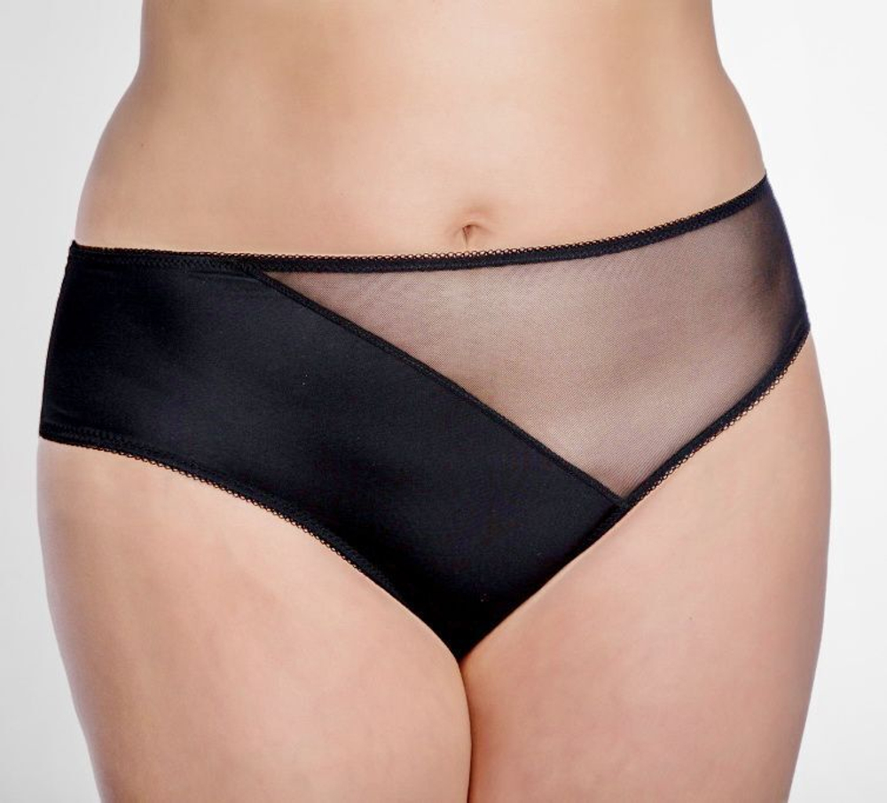 Трусики-слипы из микрофибры и сетки (Размер: 4X) (Цвет: черный)