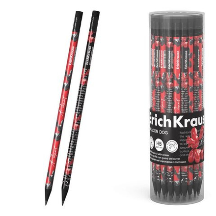 Карандаш Balloon Dog НВ трехгранный с ластиком, тубус