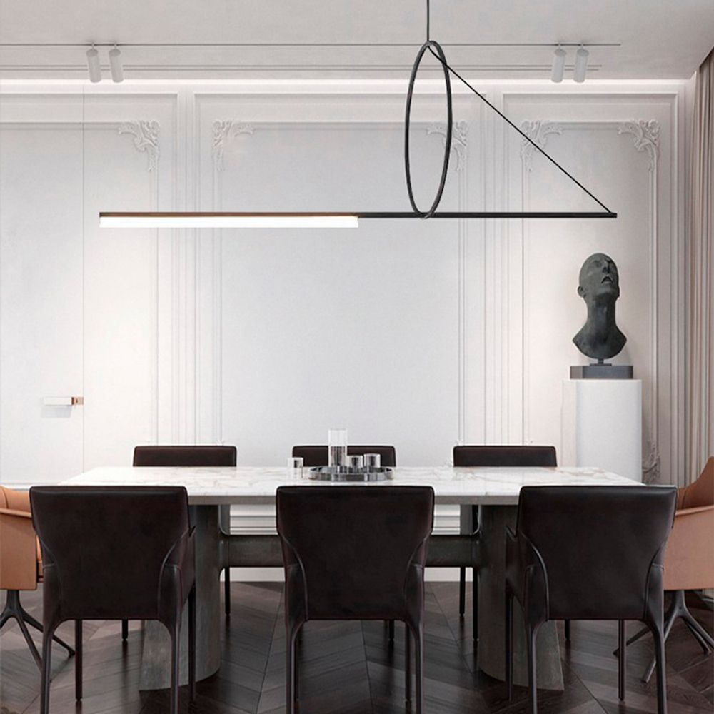 Подвесной светильник SUSPENSION CERCLE ET TRAIT – GRAPHITE SATINE L120