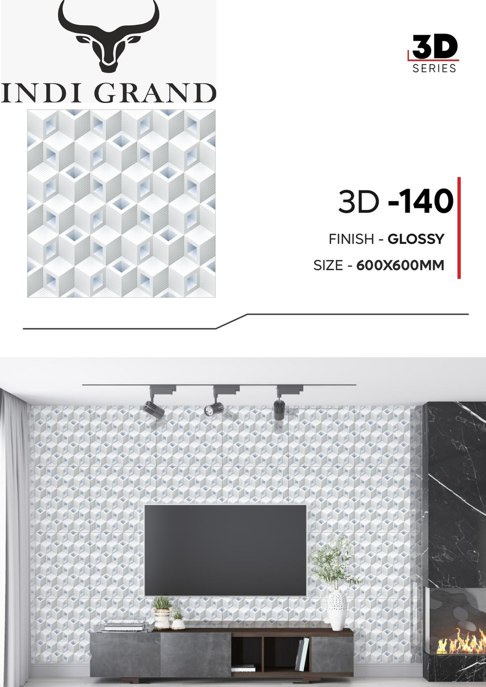 Керамогранит 3D 60х60 glossy-140
