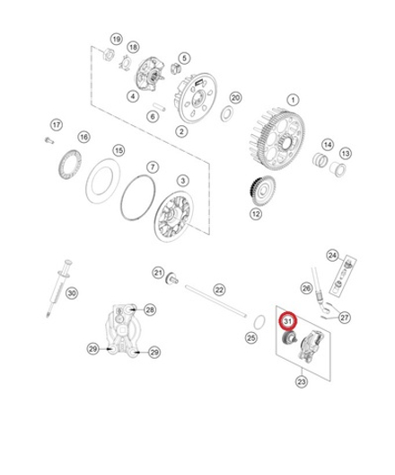 Поршень цилиндра сцепления Braktec HQV, GASGAS EC250-350F