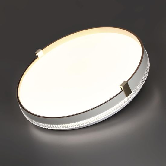 7646/DL PALE SN 189 Светильник пластик/белый/золотой LED 48Вт 4000К D390 IP43 OLIDI WHITE