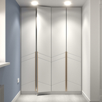 Распашной шкаф Авелин четырехсекционный в белой эмали  240*50*260