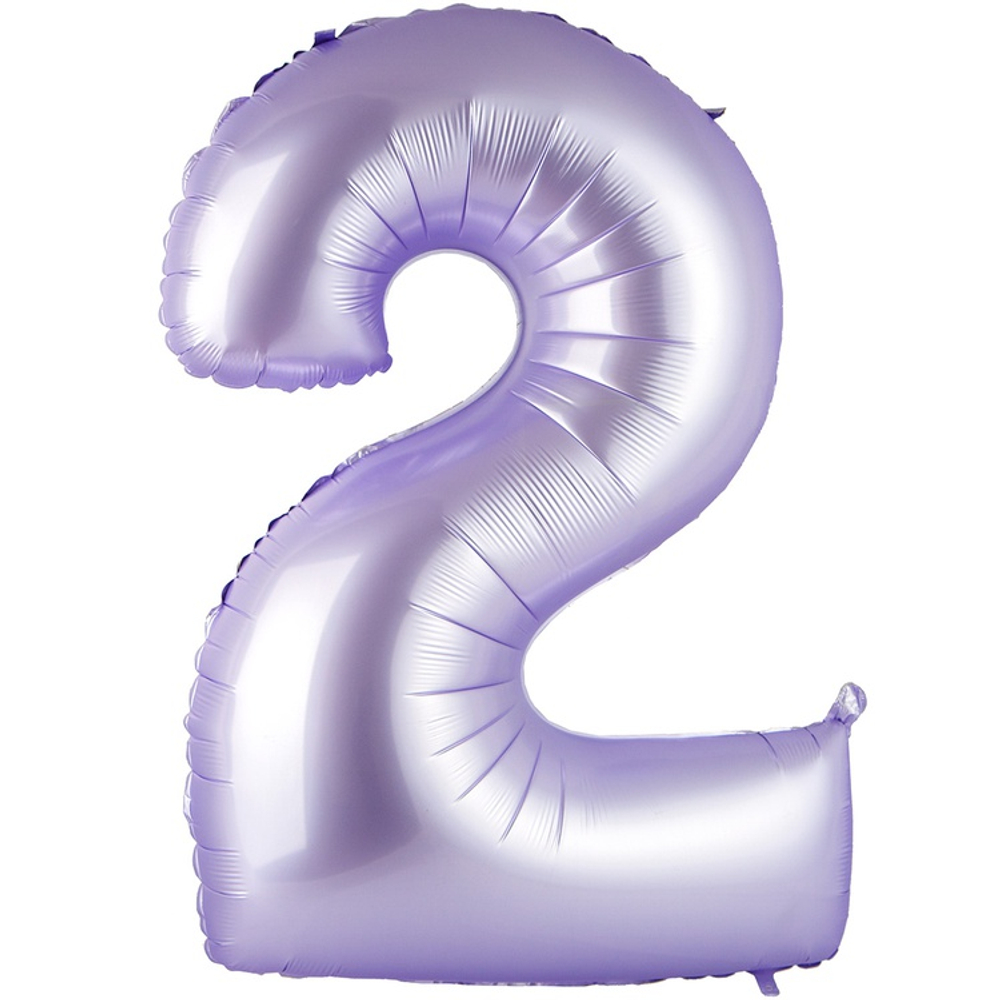 Шар фольгированный Цифра 2 101 см (Лаванда)