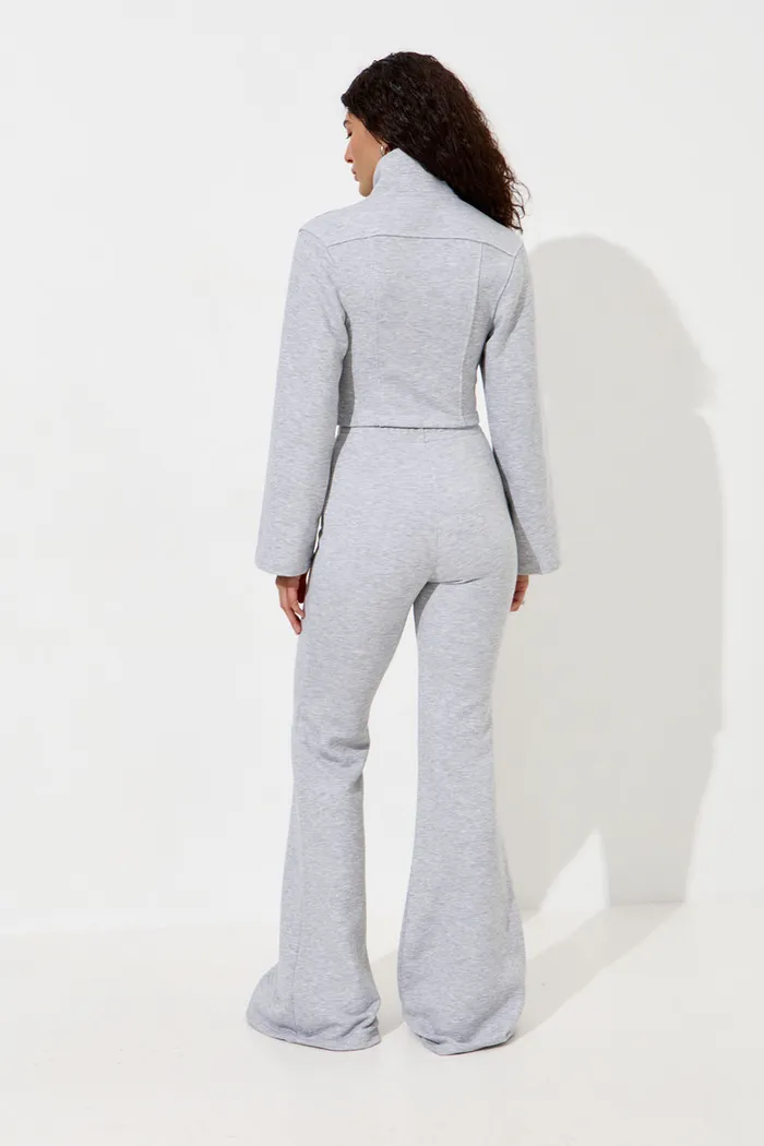 Джоггеры клеш цвета серый меланж