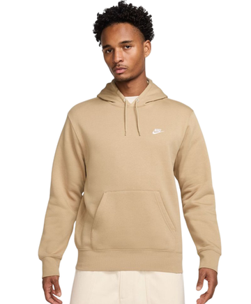 Мужская теннисная кофта Nike Club Fleece Pullover - parachute beige/parachute beige/white