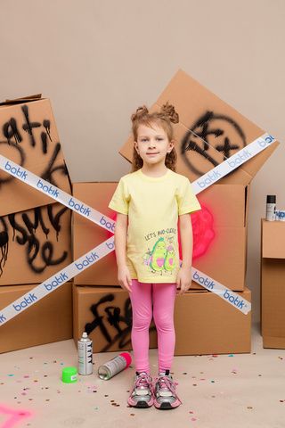 025_БК25 Леггинсы (брюки) для девочки, розовый