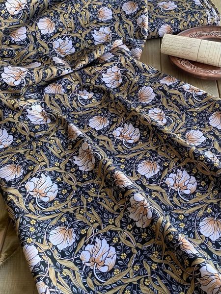 Pimpernel на черном, Моррис, 100% хлопок Handmade Fabrics 6